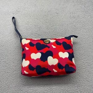 Tommy Hilfiger‎ BW96939542 Red Heart Print Cosmetic Bag Pouch Wristlet Handbag